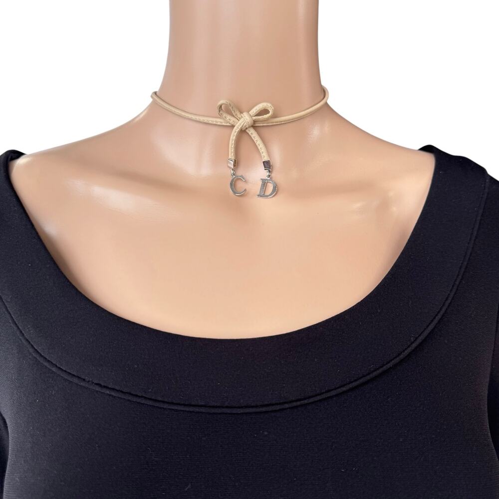 Dior Vintage CD Bow Choker Necklace